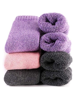 Womens Super Thick Wool Socks - Soft Warm Comfort Casual Crew Winter Socks (Pack of 3-5), Multicolor