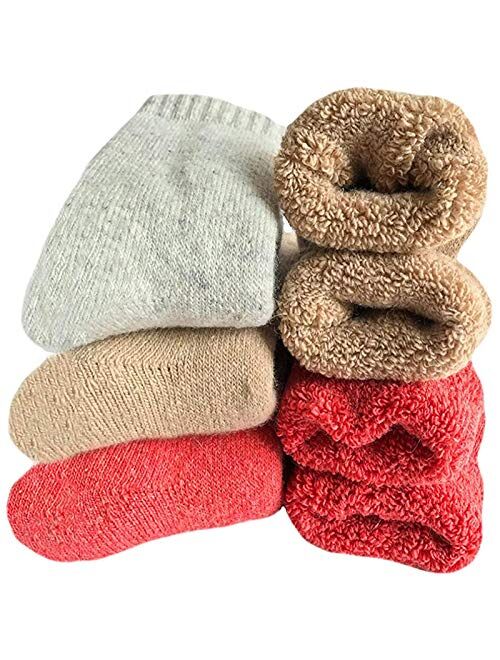 Womens Super Thick Wool Socks - Soft Warm Comfort Casual Crew Winter Socks (Pack of 3-5), Multicolor