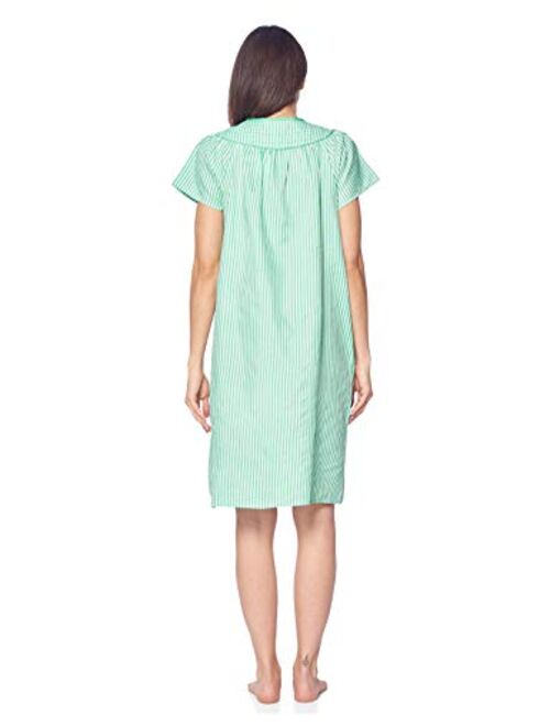 Women's Sleepwear Snap-Front Duster/Casual Nights/Short Sleeve  Duster/Housecoat/House Dress Long Nightgown S-XXL