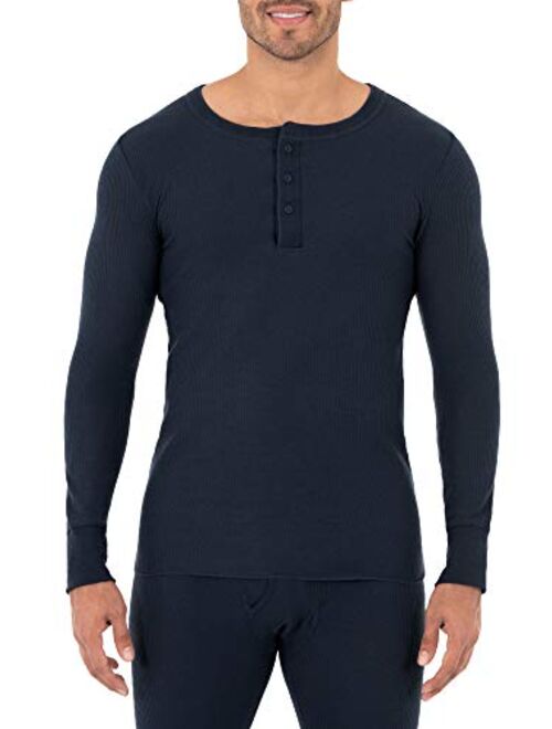 Fruit of the Loom Men's Classic Midweight Waffle Thermal Henley Top