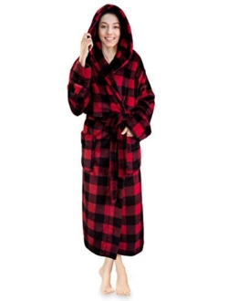 Premium Women Fleece Robe with Satin Trim | Luxurious Super Soft Plush Bathrobe