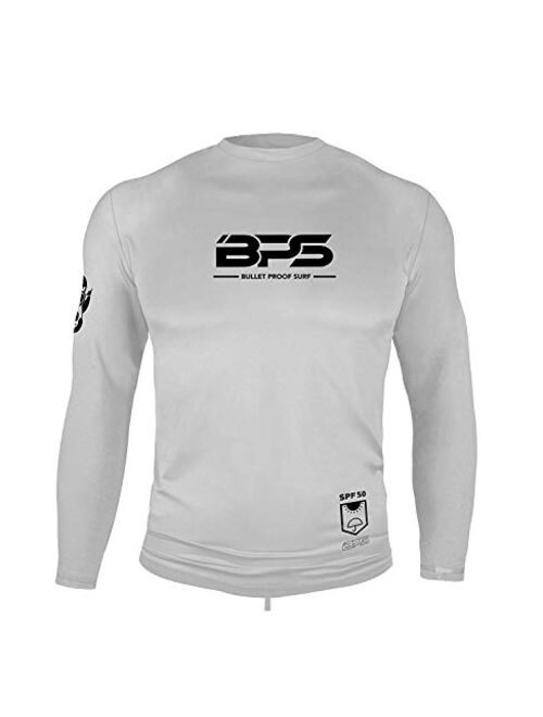 BPS Men's UPF 50+ Short Sleeve and Long Sleeve Swim Shirt/Rash Guard with Sun Protection