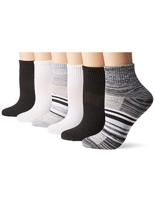 Hanes Women's Lightweight Breathable Ankle Socks 6 Pair Pack