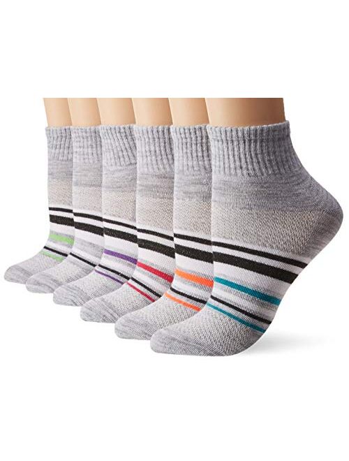 Hanes Women's Lightweight Breathable Ankle Socks 6 Pair Pack