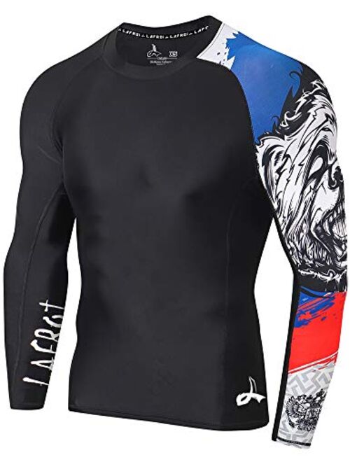 LAFROI Men's Long Sleeve UPF 50+ Baselayer Skins Performance Fit Compression Rash Guard-CLYYB