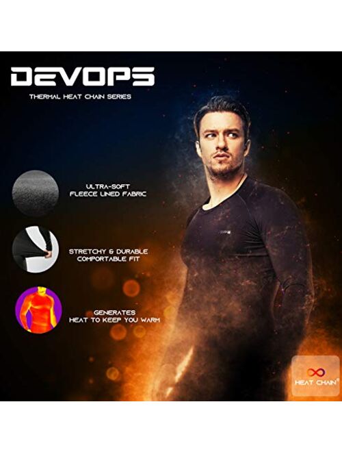 DEVOPS Men's Thermal Underwear Long Johns Set with Fleece Lined