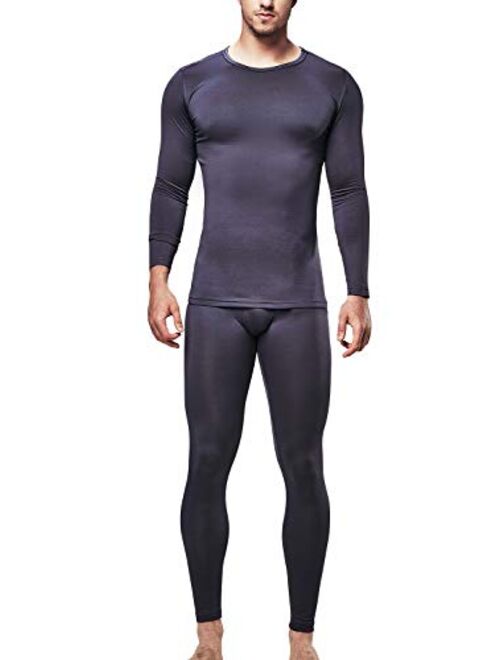 DEVOPS Men's Thermal Underwear Long Johns Set with Fleece Lined