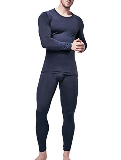 DEVOPS Men's Thermal Underwear Long Johns Set with Fleece Lined