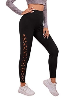 Leggings Women Yoga Workout Pants High Waist Cutout Tights