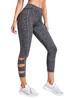 Leggings Women Yoga Workout Pants High Waist Cutout Tights