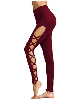 Leggings Women Yoga Workout Pants High Waist Cutout Tights