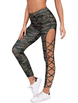 Leggings Women Yoga Workout Pants High Waist Cutout Tights