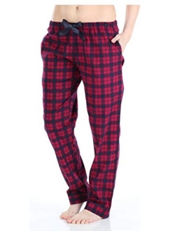 PajamaMania Women's Cotton Flannel Pajama PJ Pants with Pockets