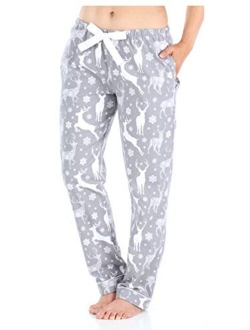 PajamaMania Women's Cotton Flannel Pajama PJ Pants with Pockets