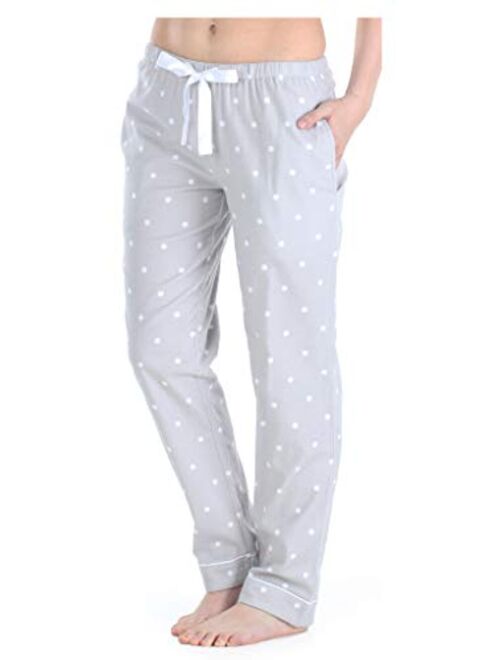 PajamaMania Women's Cotton Flannel Pajama PJ Pants with Pockets