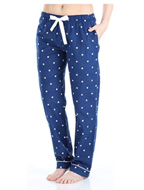 PajamaMania Women's Cotton Flannel Pajama PJ Pants with Pockets