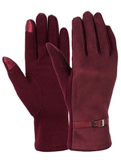 Womens Winter Gloves Fashion Touch Screen Warm Fleece Lined Ladies Cold Weather Gloves