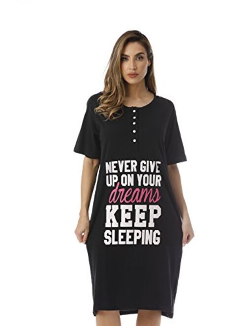 Just Love Short Sleeve Nightgown Oversized Screen Print Sleep Dress for Women