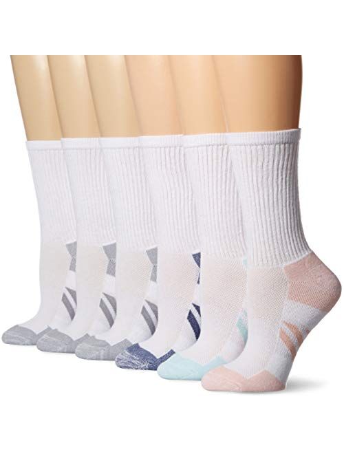 Amazon Essentials Women's 6-Pack Performance Cotton Cushioned Athletic Crew Socks