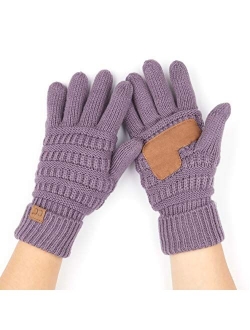 C.C Women Solid Ribbed Glove with Smart Tips (G-20)(G-33)