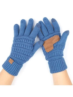 C.C Women Solid Ribbed Glove with Smart Tips (G-20)(G-33)