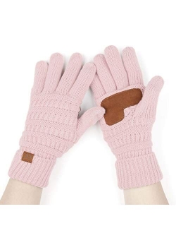 C.C Women Solid Ribbed Glove with Smart Tips (G-20)(G-33)