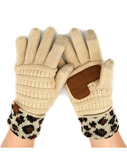 C.C Women Solid Ribbed Glove with Smart Tips (G-20)(G-33)