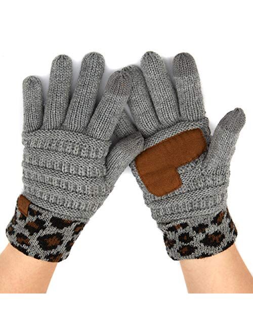 C.C Women Solid Ribbed Glove with Smart Tips (G-20)(G-33)