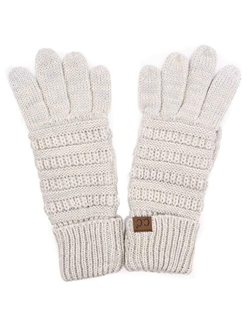 C.C Women Solid Ribbed Glove with Smart Tips (G-20)(G-33)