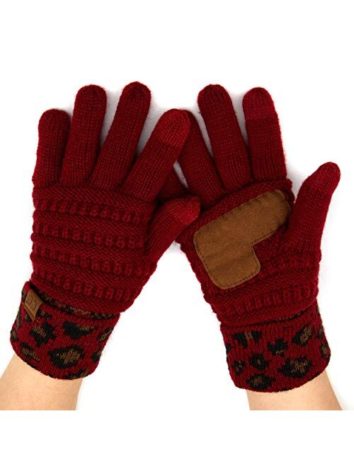 C.C Women Solid Ribbed Glove with Smart Tips (G-20)(G-33)