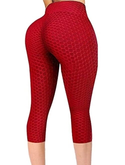 Ruched Butt Lifting High Waist Textured Yoga Pants Tummy Control Workout Leggings