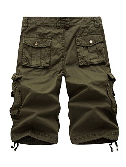 DONGD Mens Cargo Shorts Cotton Relaxed Fit Camouflage Camo Cargo Short