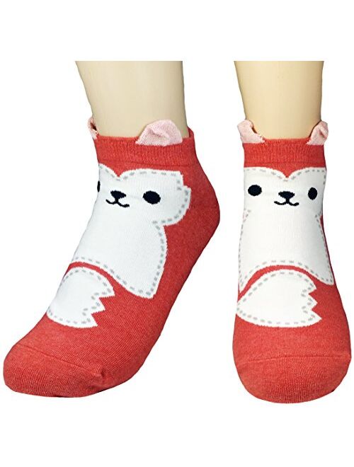 JJMax Women's Sweet Animal Cotton Blend Socks Set One Size Fits All