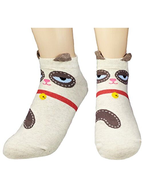 JJMax Women's Sweet Animal Cotton Blend Socks Set One Size Fits All