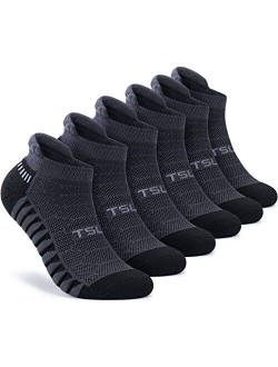 TSLA Men & Women 6-Pairs Athletic Performance Running No Show Active Socks