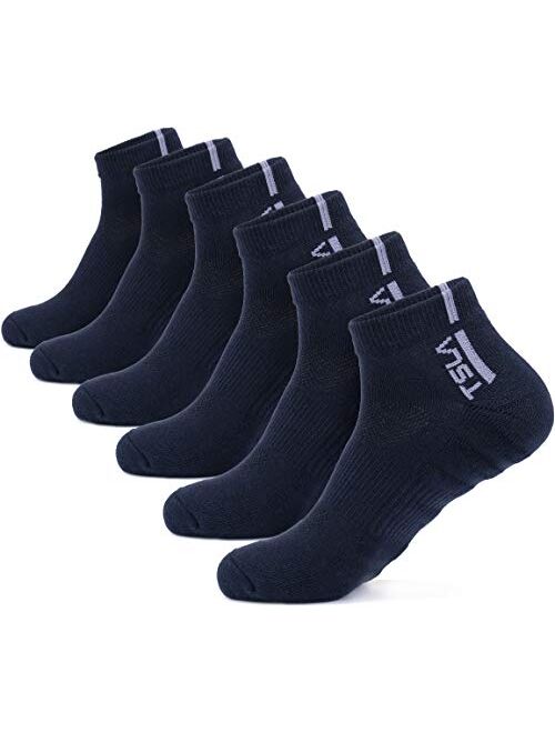 TSLA Men & Women 6-Pairs Athletic Performance Running No Show Active Socks