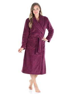 Sleepyheads Women's Plush Fleece Robe Jacquard Long Sleeve Bathrobe