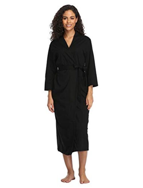 Women's Soft Robes Long Bath Robes Cotton Kimonos Sleepwear Dressing Gown,Solid Color