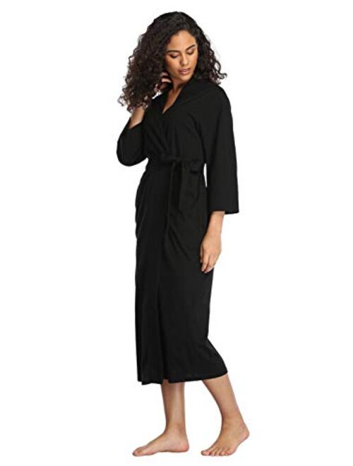 Women's Soft Robes Long Bath Robes Cotton Kimonos Sleepwear Dressing Gown,Solid Color