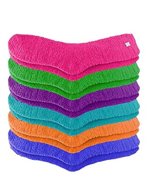 Solid Color Toasty Plush 6 Pack Fuzzy Socks