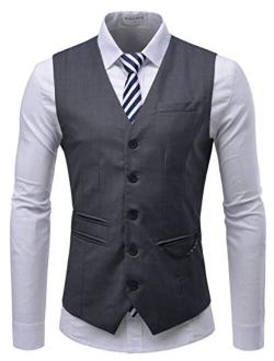 TheLees SVE Mens Slim fit Chain Point 3 Button Vest