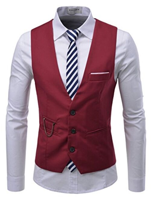 TheLees SVE Mens Slim fit Chain Point 3 Button Vest