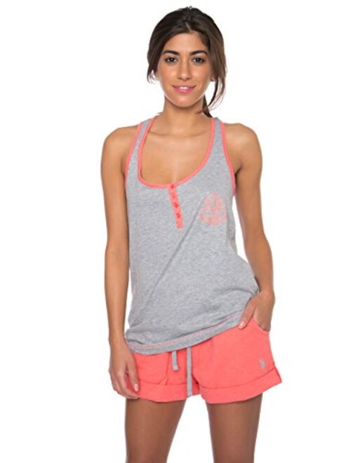 U.S. Polo Assn. Essentials Womens Pajama Racerback Tank and Pocket Shorts Sleepwear Set