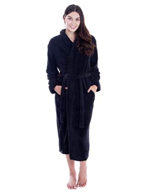 Simplicity Men/Women Luxurious Plush Kimono Bathrobe with Side Pockets