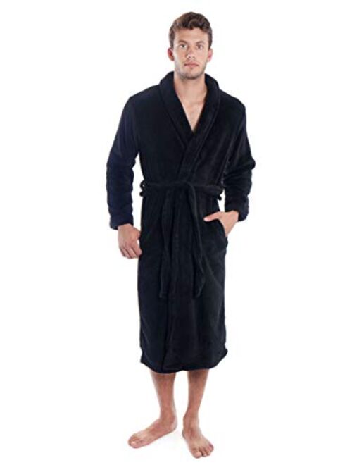 Simplicity Men/Women Luxurious Plush Kimono Bathrobe with Side Pockets