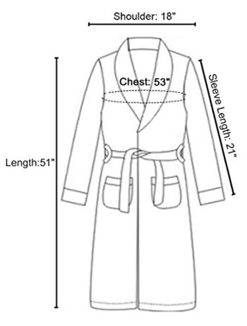 Simplicity Men/Women Luxurious Plush Kimono Bathrobe with Side Pockets