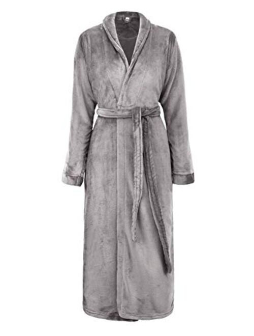 Simplicity Men/Women Luxurious Plush Kimono Bathrobe with Side Pockets