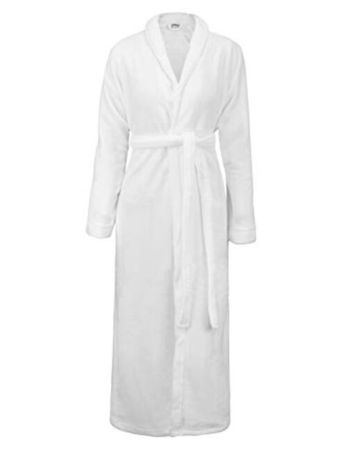 Simplicity Men/Women Luxurious Plush Kimono Bathrobe with Side Pockets