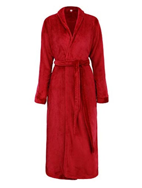 Simplicity Men/Women Luxurious Plush Kimono Bathrobe with Side Pockets