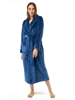 Turquaz Plush Robes For Women, Soft Warm Fleece Bathrobe for Women, Long Comfy Women's Robe